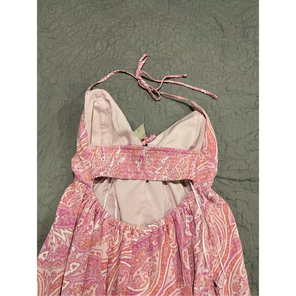 Hollister Pink Paisley Print Small Halter Y2K Style New - Picture 9 of 10